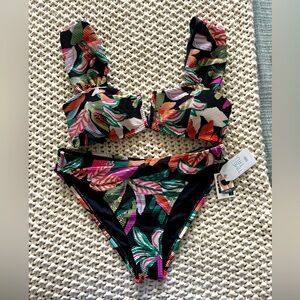 NWT! Time & Tru Wide Strap V-Neck Bikini Set- Size M